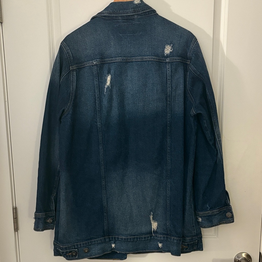 Torrid Distressed Dark Blue Jean Jacket - Picture 4 of 4